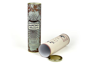 Recycled Paper Wine Tube Packaging Waterproof Round Luxury Print