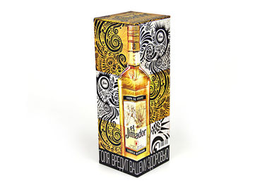 Customized Square Recycled Paper Gift Boxes , Movable Cylindrical Tubes Wine Packaging