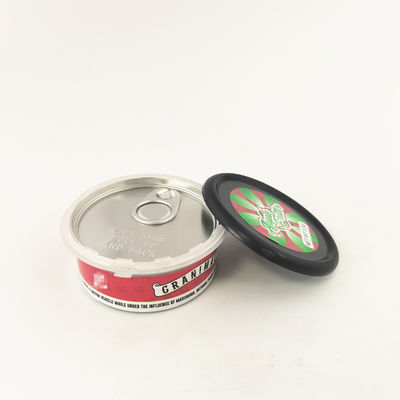Wholesale Food Grade PET 100ml Weed Can  Jar 3.5g 7g 14g With Child Safe Lid