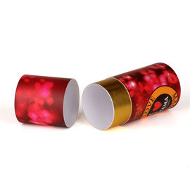 Red Color Print Custom Paper Cylinder Cans Gift Package Round Boxes