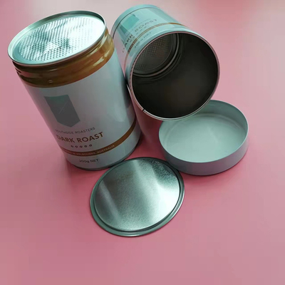 Empty Round Airtight Coffee Tin Plate Cans Tinplate Tea Packaging Tin Box