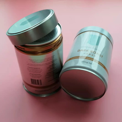 Empty Round Airtight Coffee Tin Plate Cans Tinplate Tea Packaging Tin Box