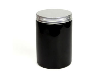 250ml Black PET Bottles Paper Sticker / Silk Printing With Aluminium Screw Cap