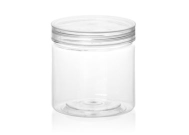 Transparent Clear Plastic Cylinder Containers Food Canned with Screwing Cap