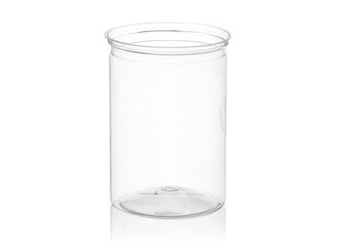 Transparent Food Grade Canister , Middle Size PET Plastic Cans