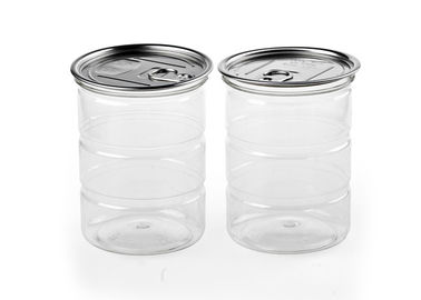 Food Grade PET Plastic Clear Plastic Cylinder , Aluminum Easy Open End Tube