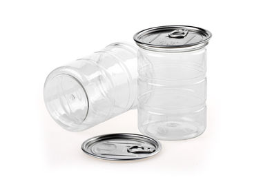 Food Grade PET Plastic Clear Plastic Cylinder , Aluminum Easy Open End Tube