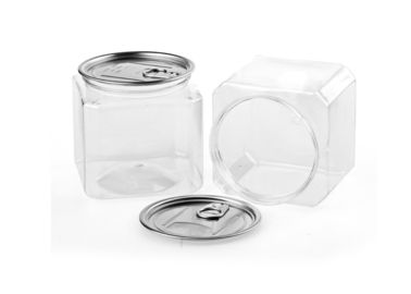 Recyclable PET Packaging Can Clear Plastic Easy Open Lid Cylinder Jar