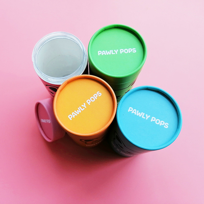 CMYK Pet Food Can Dog Cat Treat Packaging Round Composite Inner PET Plastic Jar