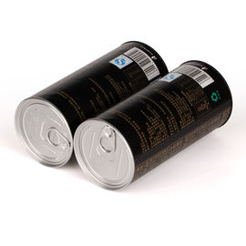 Black Tea Bag Packaging Paper Composite Cans with Aluminium Pull Ring Lid