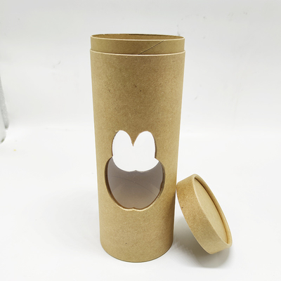 Custom Printed Biodegradable Round Kraft Paper Tube With Window